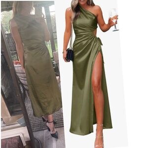 Women’s silky green dress medium